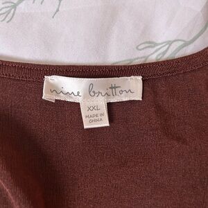 RUCHED SHIRT BROWN